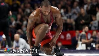 Jden Cox leaves shoes on the mat after heartbreaking loss at Olympic Wrestling Trials  NBC Sports [upl. by Ailb]