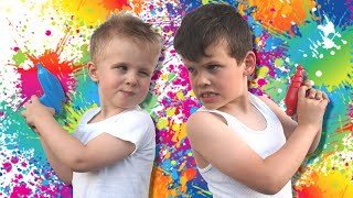 Goblies Play Paint  Epic Squirt Gun Battle [upl. by Alleris]