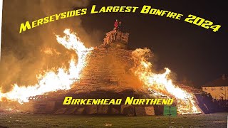 Largest Bonfire on Merseyside at Birkenhead North end Ilchester Park [upl. by Yalahs]