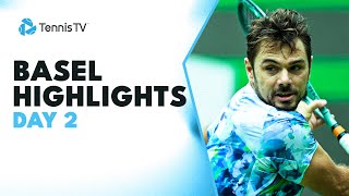 Wawrinka Faces Shevchenko Rune Hurkacz amp More Feature  Basel 2023 Day 2 Highlights [upl. by Navar]