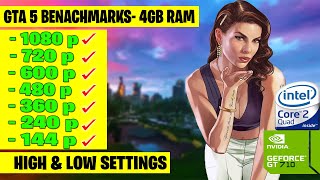 GTA 5  BEST GRAPHICS SETTINGS FOR 60 FPS ft GT 710 [upl. by Naasar]