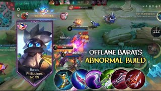 OFFLANE BARATS 9WIN STREAK USING ABNORMAL BUILD IS BROKEN  MUST TRY  MLBB🦖 [upl. by Janus]