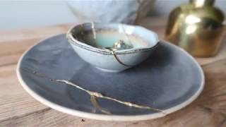 DIY vlog Kintsugi  repareer je servies met goudlijm [upl. by Notxam]