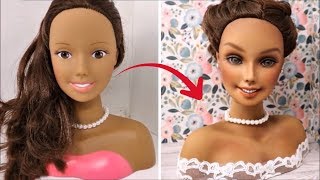 REPAINTING BARBIE DOLL  STUNNING BARBIE MAKEOVER TRANSFORMATIONS [upl. by Arabelle]