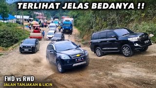 TERLIHAT JELAS BEDANYA Mobil FWD vs Mobil RWD Melewati Tanjakan Licin Batu Jomba [upl. by Vyse]