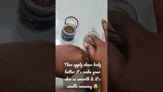 How to use mcaffeine body scrub choco body butter amp bodypolishing oilunboxingampreviewShreya Patel [upl. by Enyawud]