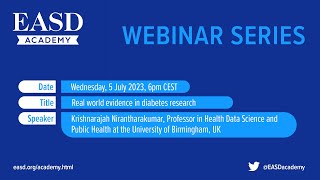 5th EASD Early Career Academy Webinar Real World Evidence in Diabetes Research [upl. by Lathan]