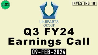 Uniparts India Q3 FY24 Earnings Call  Uniparts India Limited FY24 Q3 Concall [upl. by Teufert]