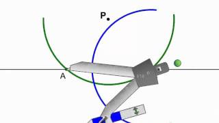 Geometry  Constructions 4  Perpendicular to Line Through Point Not on Line [upl. by Zosima]