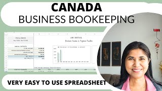 Canada Business Bookkeeping Spreadsheet 2 Sales Taxes GST PST QST Income Expense Profit Loss Tracker [upl. by Findley173]