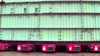 Giant section of HMS Queen Elizabeth leaves the build hall in Govan [upl. by Inverson862]