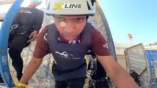 X Line Dubai Marina  Akhil Flying worlds longest urban zipline [upl. by Declan]