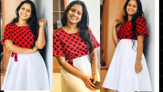 මහන්න පහසුම ගවුමක්  Simple dress  How to sew simple dress [upl. by Filia]