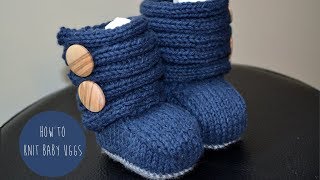 KNITTING TUTORIAL  BABY UGGs PART 3 [upl. by Atram462]