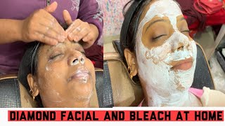 Diamond bleach and facial step by step natures bleach facial At home full detail of massage [upl. by Balkin]