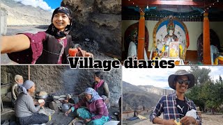 VILLAGE DIARIES  Chokhor Duchen  Dolma Rani  kinnaur Shalkhar  rainy day mountains [upl. by Langer]