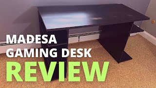 Madesa Gaming Computer Desk with 5 Shelves Review  Simple Gaming Comuter Desk for Small Spaces [upl. by Mizuki]