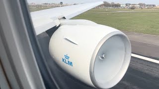 KLM 777200er AWESOME Engine Roar Takeoff in Amsterdam  Engine Fogging [upl. by Ailemap]