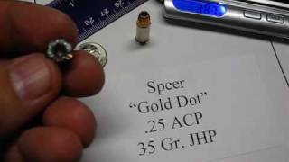 25 ACP  Speer Gold Dot  Ammo Test [upl. by Sela]