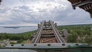 WILDFIRE RMC Wooden Roller Coaster  POV Front Row  Kolmården Zoo [upl. by Armillia862]