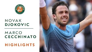 Novak Djokovic vs Marco Cecchinato  Quarterfinals Highlights I RolandGarros 2018 [upl. by Thar]