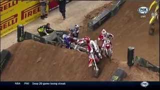 Ryan Dungey Crash AMA Supercross St Louis 2014 [upl. by Vick297]