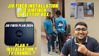 Jio fiber installation  4k settop box  latest plan 2024  price  airfiber  speed  tv channels [upl. by Brigitte]