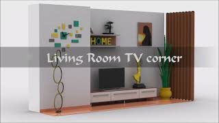 Living room TV corner in Lego built with studio or mecabricks [upl. by Tamqrah]