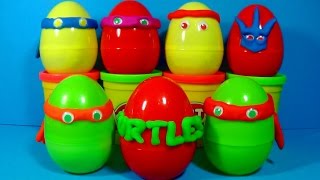 Play Doh Ninja TURTLES surprise eggs unboxing Splinter Shredder Leonardo Raphael Donatello eggs [upl. by Peterman]