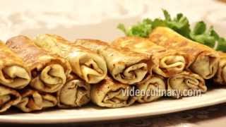 Savory Crepes with Mushroom Filling Recipe  VideoCulinary [upl. by Chouest]