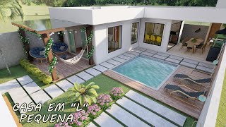 Casa em L com piscina  PEQUENA E ACONCHEGANTE [upl. by Cos758]