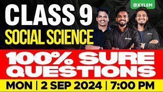 Class 9 Social Science  100 Sure Questions  Xylem Class 9 [upl. by Alick]