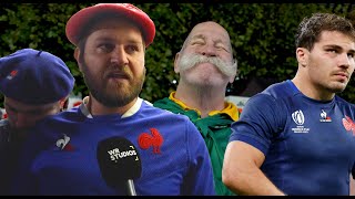 France fans react to Quarter Final exit to Springboks in the Rugby World Cup [upl. by Tiras446]