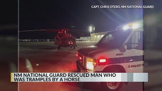 New Mexico National Guard rescues man trampled by horse in Gila Wilderness [upl. by Aicilana482]