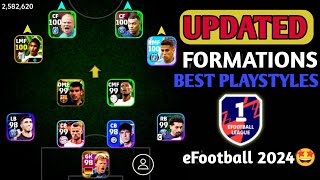 Updated BEST Formations 🔥 in eFootball 2023 Mobile 424 ATTACK [upl. by Orrocos]