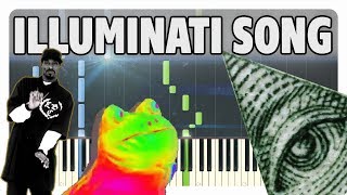 ILLUMINATI SONG Piano Tutorial Sheet Music  midi [upl. by Garey]