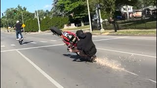 Mini Monday w Lex Town Stunterz MOPED WHEELIES BIG CRASH LAMBORGHINI [upl. by Lussier]