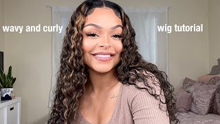 How I Style And Maintain WavyCurly Wigs [upl. by Gona]