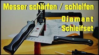 Messer Schärfen  Schleifen  Diamant Schleifsystem  Funktion Test  Fazit  Diamantschleifsteine [upl. by Marve533]