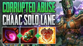 CORRUPTED IS BROKEN Chaac Solo Gameplay SMITE Ranked Conquest [upl. by Dyol]