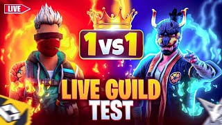 FREE FIRE LIVE IN TELUGU   1VS  GUILD TEST [upl. by Haveman]