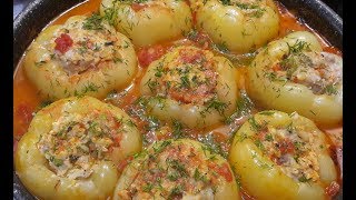 ФАРШИРОВАННЫЙ ПЕРЕЦ  ПЕРЕЦ ФАРШИРОВАННЫЙ КУРИЦЕЙ И РИСОМ  БЕЗУМНО ВКУСНЫЙ И НЕЖНЫЙ [upl. by Veno]