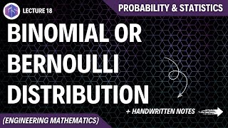 Lec18 Binomial or Bernoulli Distribution  Probability and Statistics [upl. by Ennaitsirk]