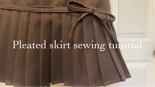 How I made a pleated skirt from a Pinterest photo  Tutorial [upl. by Forbes372]