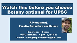 Watch This Before You Choose Botany Optional for UPSC [upl. by Arria]