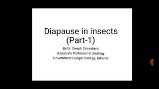 Diapause in insectsPart1 [upl. by Elvyn]