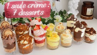 7 Verrines avec 1 SEULE CRÈME SANS MASCARPONE 👌🏻 Recette Facile et Rapide  Tiramisu kinder [upl. by Ahsina]