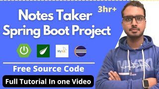 Notes Taker Spring Boot Project Tutorial In One Video SpringData JPA MVC  Thyemeleaf Mysql [upl. by Savart]