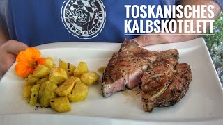 60 Toskanisches Dry Aged Kalbskotelett  ein toller italienischer Genuss vom Holzkohlegrill [upl. by Cuthburt589]