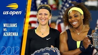 Serena Williams vs Victoria Azarenka Full Match  US Open 2012 Final [upl. by Tabbie]